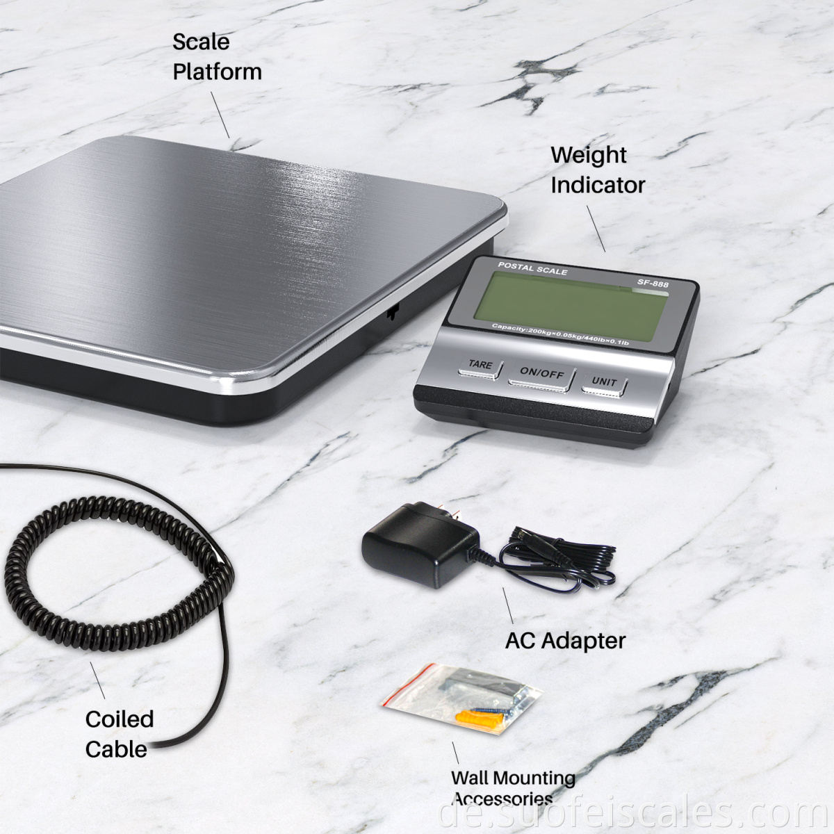 SF-888 Edelstahl Commercial Digital Postal Scale 100 kg